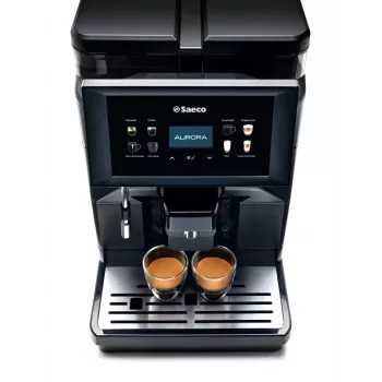 Máquina de café automática Saeco AURORA M2 — 1900 W, depósito de água de 4 L, depósito de café em grão de 1,2 kg, moinho e espumador de leite integrados, ecrã tátil TFT