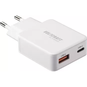 Carregador USB Voltcraft UC-1C1A45W01 USB-C USB-A carregamento rápido PD 3.0 branco (VC-17009805)