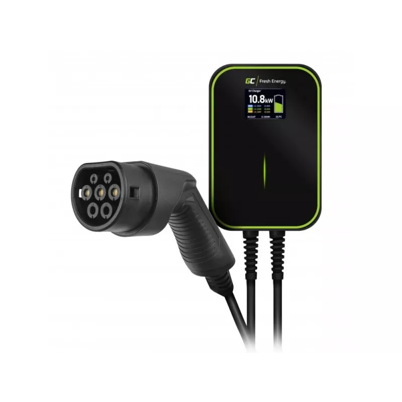 Estação de carregamento para veículos elétricos Green Cell EV14 22 kW preto alumínio parede