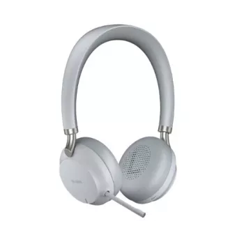 Headset Yealink BH72 com fios e sem fios arco de cabeça chamadas/música USB Type-A Bluetooth base de carregamento cinzento-claro
