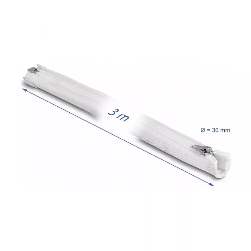 Manga de malha DeLOCK 20834 3 m x 30 mm branco