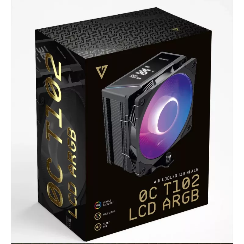 MODECOM Volcano 0C T102 LCD dissipador de CPU por ar 12 cm preto
