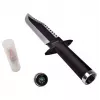 Faca de sobrevivência de lâmina fixa Cinema Classic CC-H2 — 400 mm de comprimento total, lâmina de aço 250 mm, lisa e serrada, punho preto, inclui bainha de couro