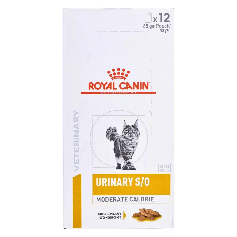 ROYAL CANIN Urinary S/O Moderate Calorie – ração húmida para gatos – 12 x 85g