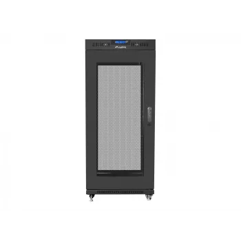 Armário rack 19 27U 600x800 preto, porta perfurada LCD (embalagem plana)