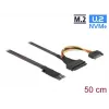Adaptador DeLOCK M.2 Key M para U.2 SFF-8639 NVMe com cabo de 50 cm