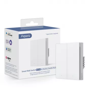 Aqara Smart Wall Switch H1 (No Neutral, Double Rocker) branco (HomeKit)