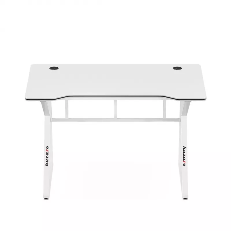 Mesa gaming huzaro Hero 1.6 branca — tampo reto MDF/carbono 1200×600 mm, estrutura metálica, 750 mm de altura