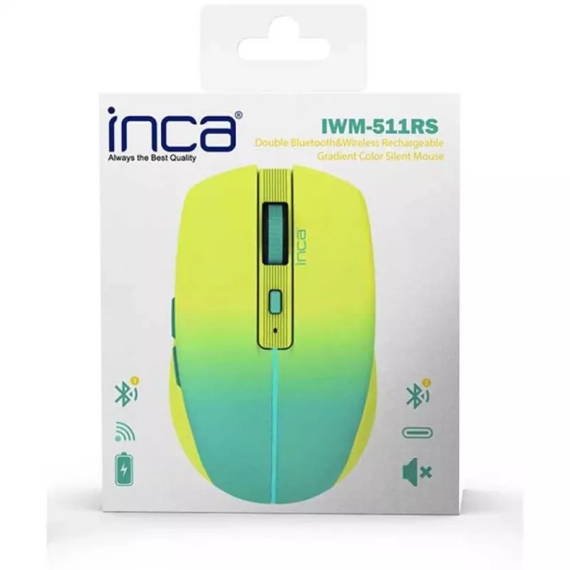 Cian Technology GmbH rato INCA IWM-511RS Bluetooth+sem fios RGB cor base amarelo