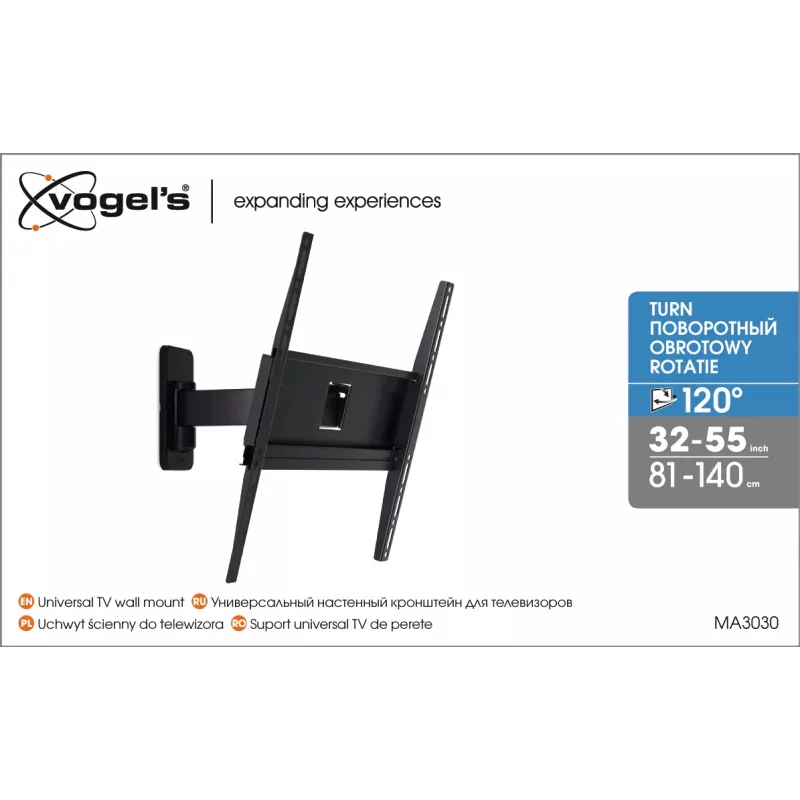Vogels | Suporte de parede | MA3030-A1 | Totalmente móvel | 32-65 | Capacidade máx. 25 kg | preto