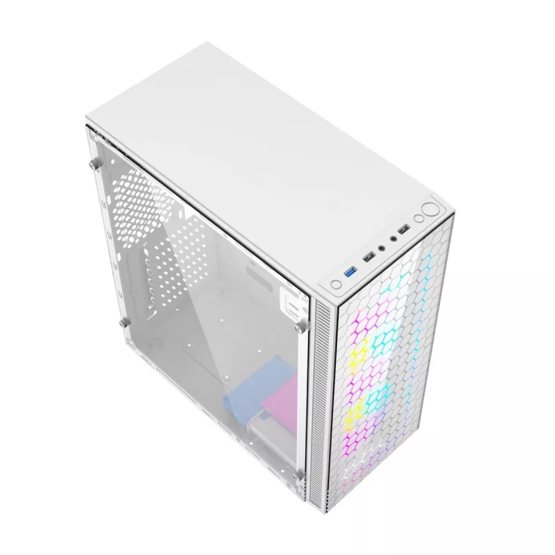Caixa de computador Gaming Fornax 500, branco
