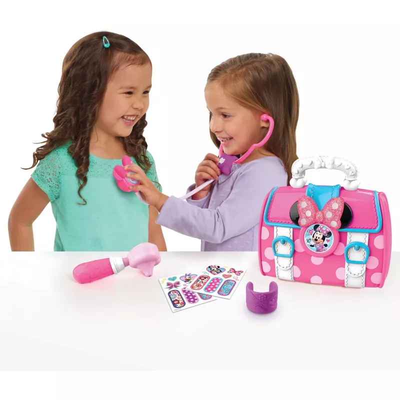 Disney Junior Minnie Mouse Conjunto de Maleta de Médico Bow-Care, Brinquedo de Casa para Crianças