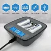 everActive NC-1000M V2 carregador de pilhas, Ni-MH, 4 ranhuras AA/AAA, USB-C, preto