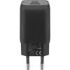 Carregador rápido USB-C Nano, PD, GaN, 65 Watt, cabo trançado USB-C (preto, 1x USB-A, 2x USB-C PD, Quick Charge 3.0, cabo de 1 metro)