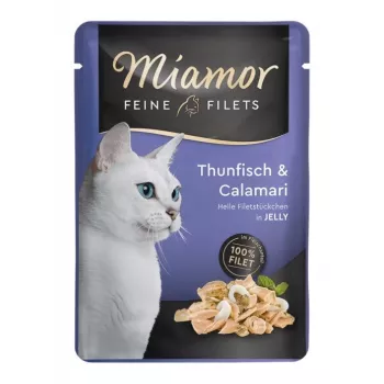 Miamor Fine Fillets em geleia — atum 100 g, sem cereais, saco