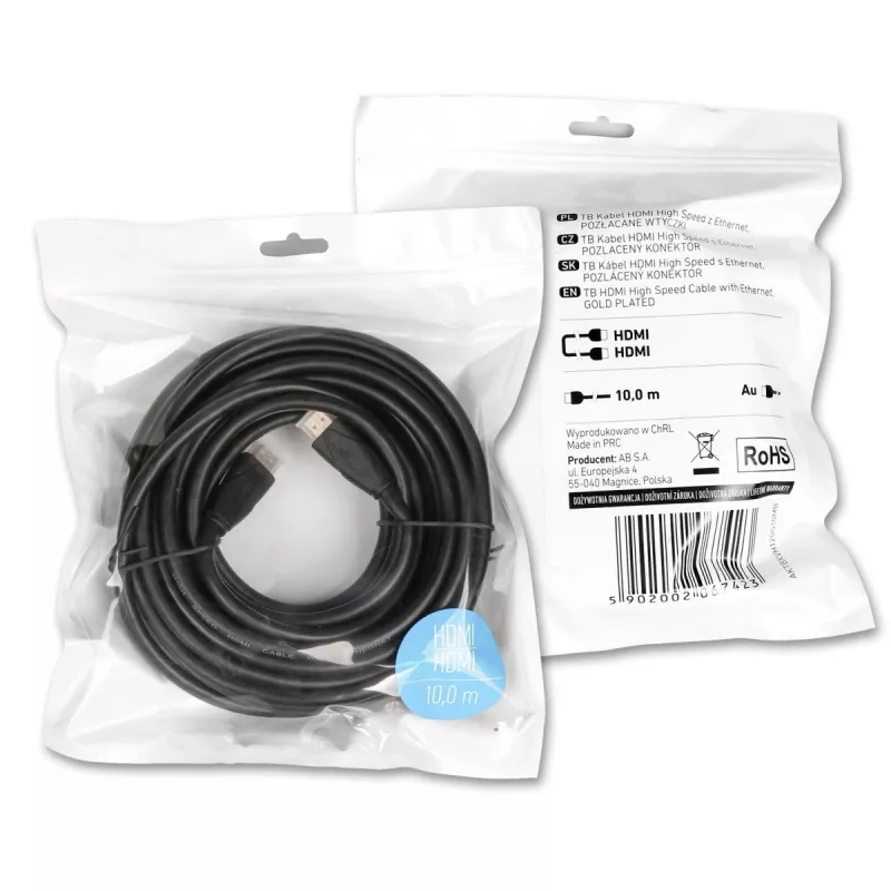 Cabo HDMI v2.0 10m. dourado