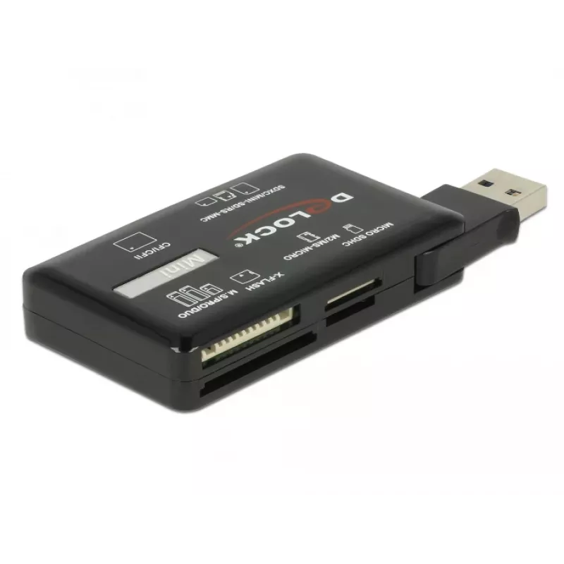 Leitor de cartões SuperSpeed USB DeLOCK CF SD Micro SD MS M2 xD 5 Gbps