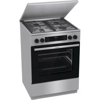 Gorenje GKS6C71XF Fogão independente com forno prateado