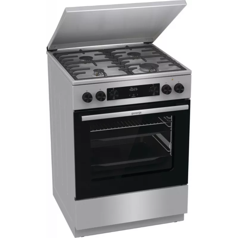 Gorenje GKS6C71XF Fogão independente com forno prateado