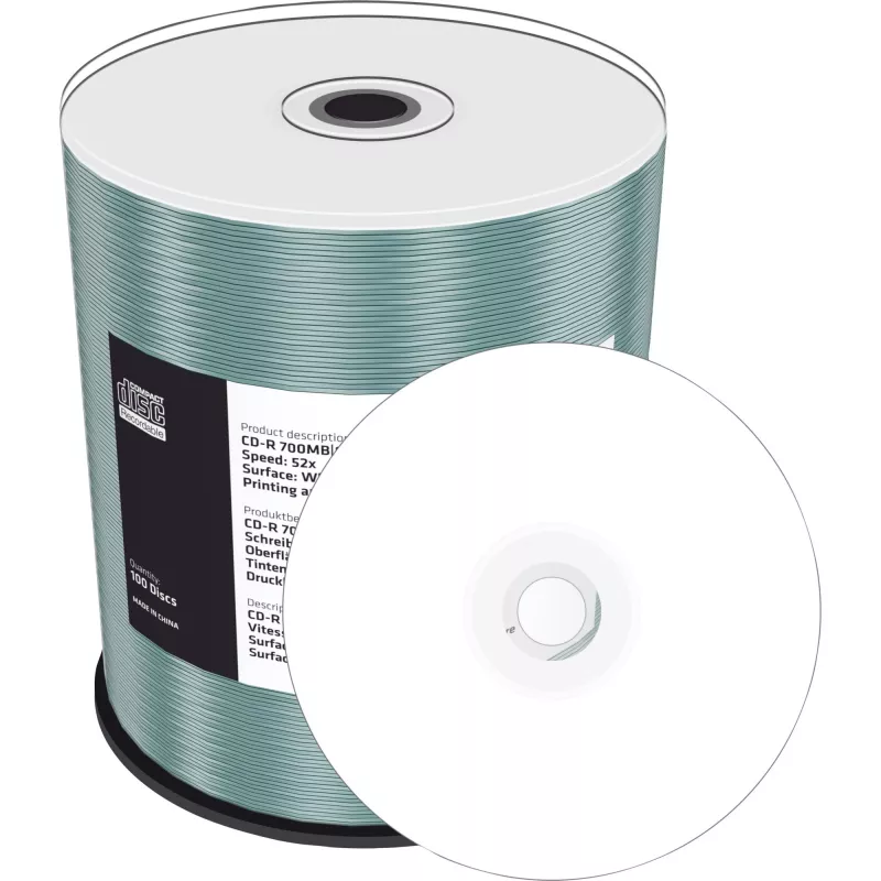 CD-R MediaRange MR203 700 MB 52x imprimível a jato de tinta 100 unid.