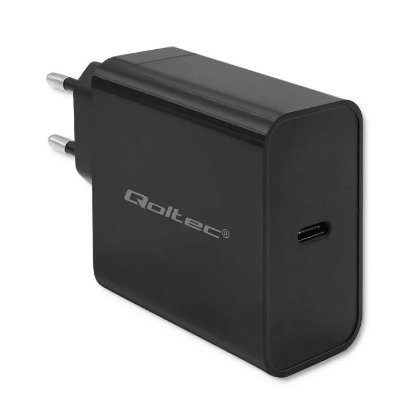 Carregador QOLTEC Super Quick PD 65W USB‑C Power Delivery 5–20V, 1x USB‑C, USB PD 3.0, ficha Type-C, 65 W