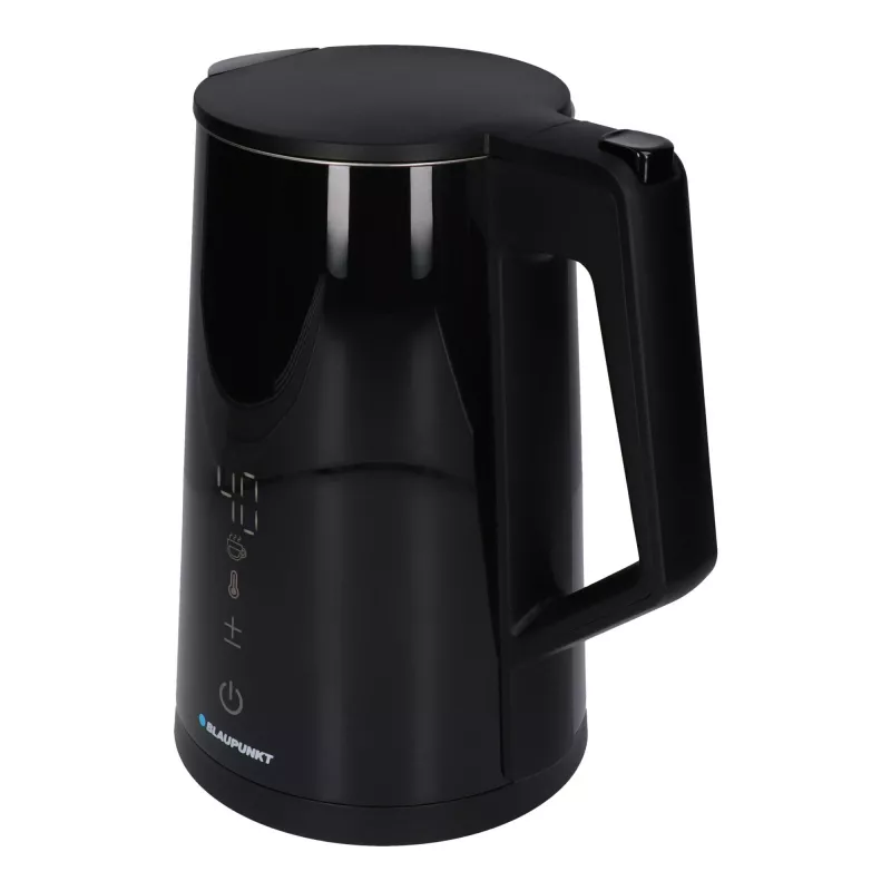 Chaleira elétrica BLAUPUNKT EKD601, 1,7 L, 2200 W, regulável 40–100 °C, preta, aço inoxidável