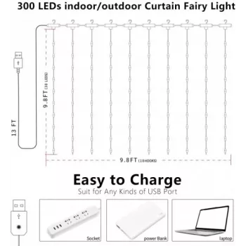 Fita LED OEM X0013lX27J – 300 LEDs, branco quente