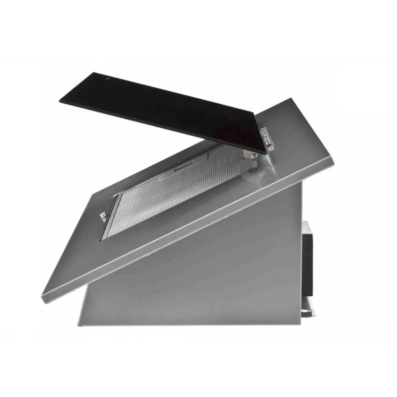 AKPO WK-4 Nero Eco 60 exaustor de parede, 60 cm, LED linear, cinzento / vidro preto