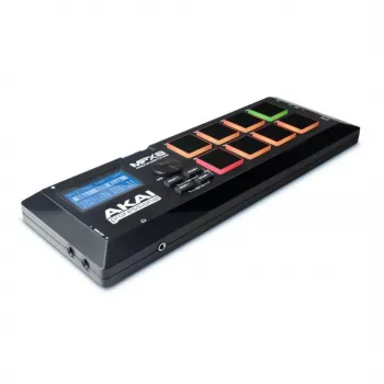 Controlador DJ Akai MPX8 preto, entrada de auscultadores de 3,5 mm, 5 V 1 A