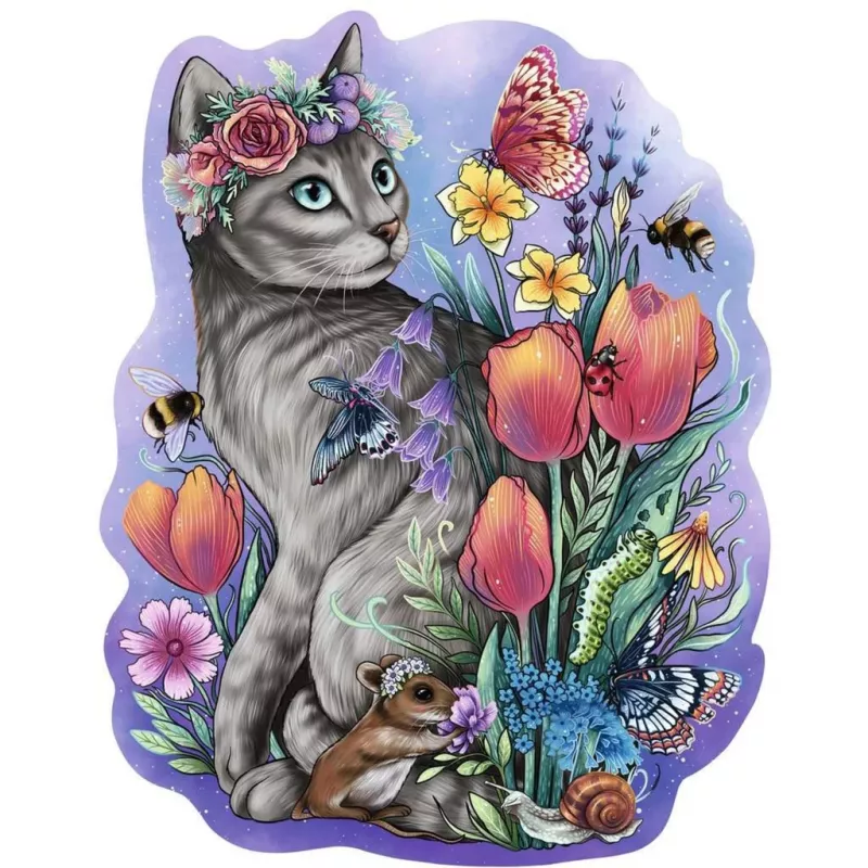 Puzzle de madeira Gato da Primavera (150 peças)