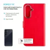 Capa de livro em pele FIXED para Samsung Galaxy A36 5G – vermelha, proteção frontal e traseira, recortes precisos