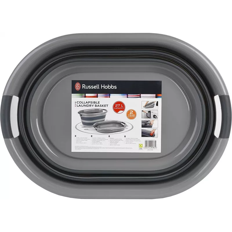 Cesto de roupa Russell Hobbs LA053879GRYFEU7 27L dobrável