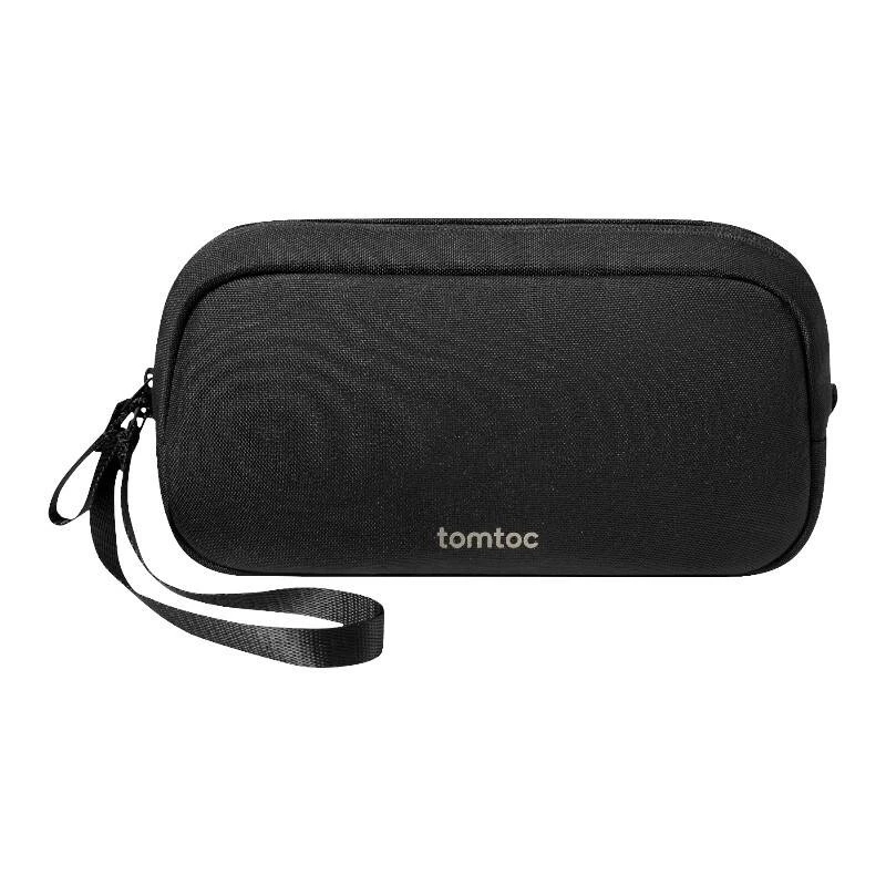 Bolsa de acessórios Tomtoc Light-T12 da Tomtoc (preto) — organizador compacto para cabos e pequenos dispositivos