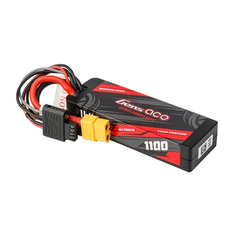 Bateria Lipo Gens ace G-Tech 1100mAh 11.1V 3S1P 60C GRP-76 Hardcase com ficha XT60