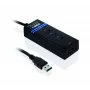 Hub USB 3.2 Gen 1 Type-A 4 portas IBOX IUH3FB, 5000 Mbit/s, preto, cabo de 0,5 m