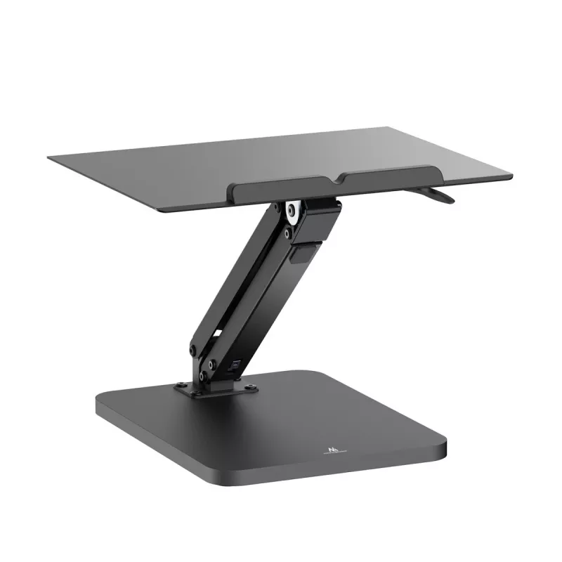 Suporte de secretária Maclean para monitor ou portátil, mola a gás, para trabalho sentado e de pé, preto, MC-493