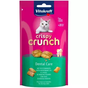 Snack para gatos para cuidados dentários Vitakraft Crispy Crunch Dental 60 g — snack dentário crocante para gatos