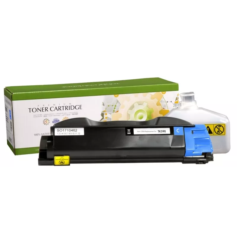 Cartucho de toner STATIC, compatível com Kyocera TK-590C, ciano, compatível, 5.000 páginas