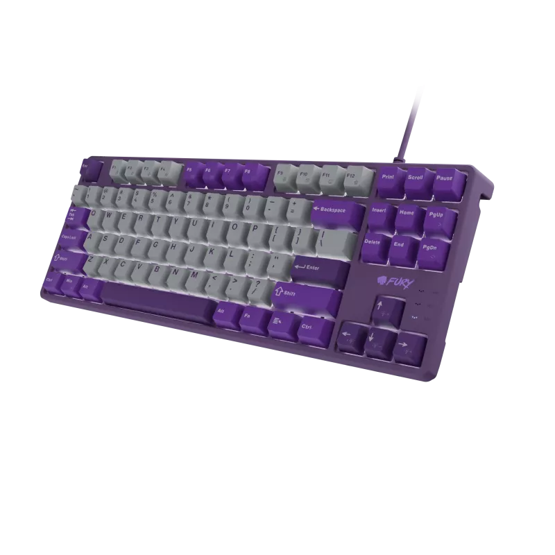 Teclado gaming NATEC Fury Kanabo K2 US retroiluminado branco mecânico cinzento-roxo