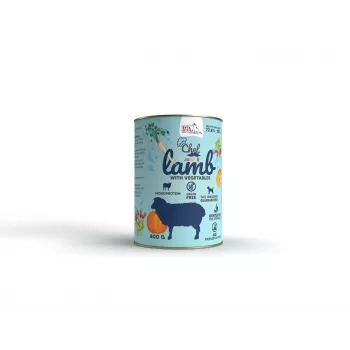 Comida húmida para cães SYTA MICHA Chef Junior Borrego com Legumes 400 g — lata húmida Junior, borrego, 82,2 % humidade