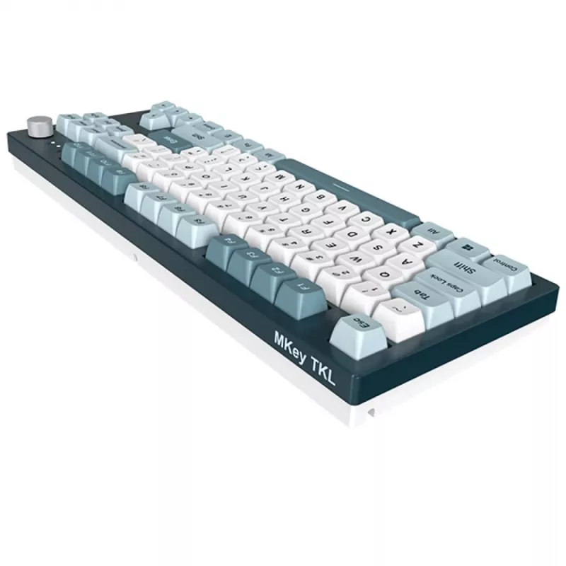 Teclado gaming Montech MKey TKL USB Cinzento-escuro, Azul-claro, Branco
