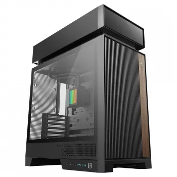 Caixa de PC de secretária DeepCool CL6600 preta — suporta fontes de alimentação ATX/PS2/SFX/SFX-L, ventoinha frontal de 140 mm, topo/traseira de 120/140 mm, unidades de 2,5/3,5 polegadas