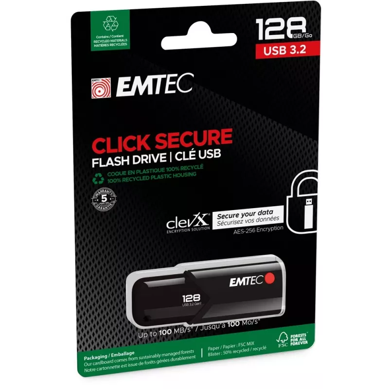 Pen drive Emtec 128 GB USB Type-A 3.2 Gen 2 preto