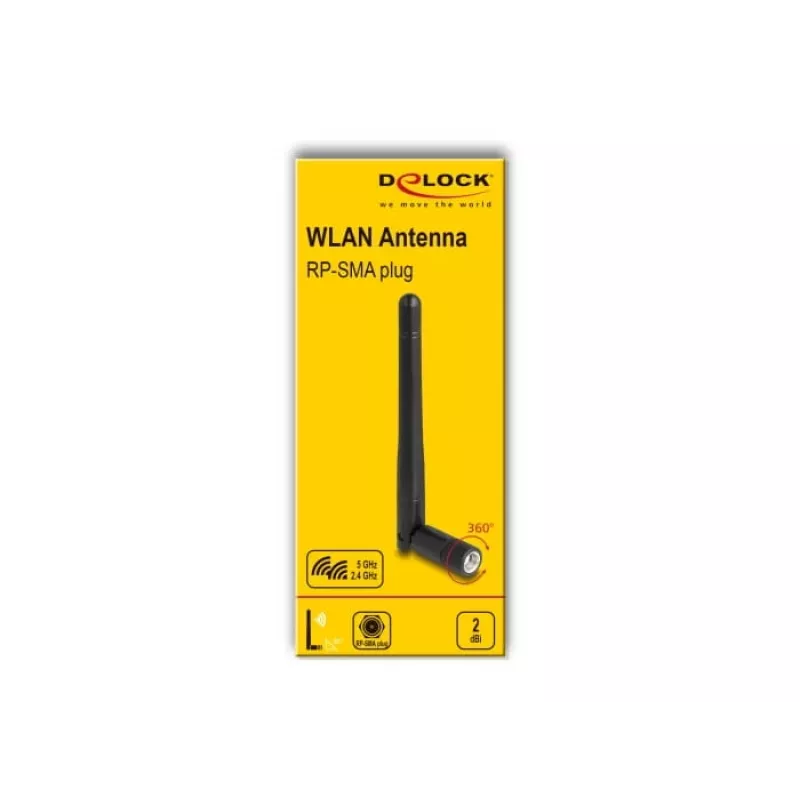 Antena omnidirecional DeLOCK 90150 2 dBi RP-SMA 50 Ω