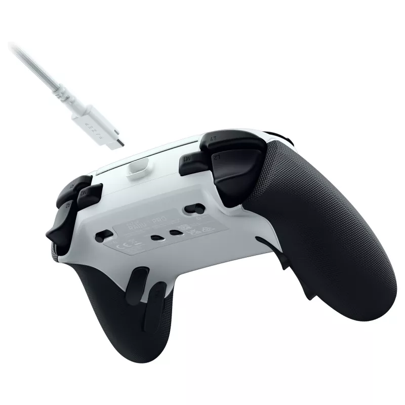 Comando sem fios Razer Raiju V3 Pro para PS5/PC, botões Pro, disposição simétrica - branco