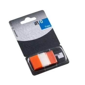 Índice de papel Global Notes, 25x43 mm, laranja, plástico (1x50) 0718-205