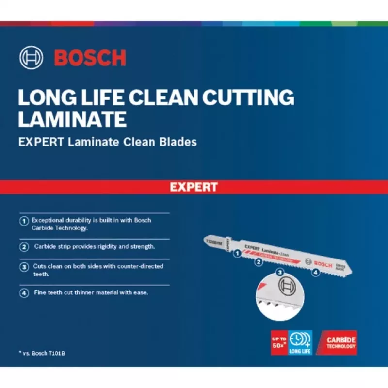 Bosch Expert Laminate Clean T 128 BHM lâminas para serra de recortes (3 unid.)