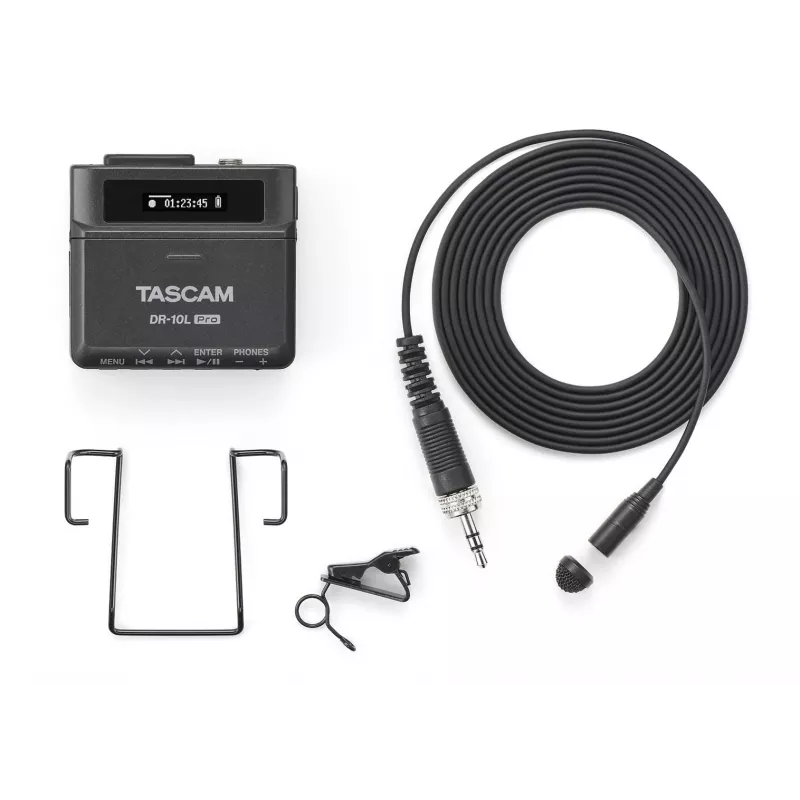 Tascam DR-10L Pro gravador digital portátil com microfone de lapela