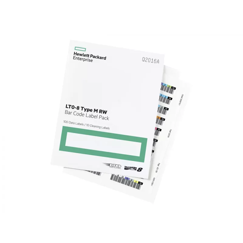 Hewlett Packard Enterprise HPE LTO-8 Ultrium RW Bar Code Label Pack - Etiquetas de código de barras (Q2015A)
