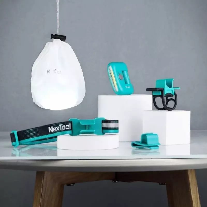Lanterna de cabeça Nextool NE20005 faixa LED recarregável 170 lm, USB-C, 37,8 g, ABS, azul nuvem